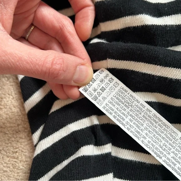 Zara Sweater Dress Striped Long Sleeves Black and White Size Small - Picture 11 of 15